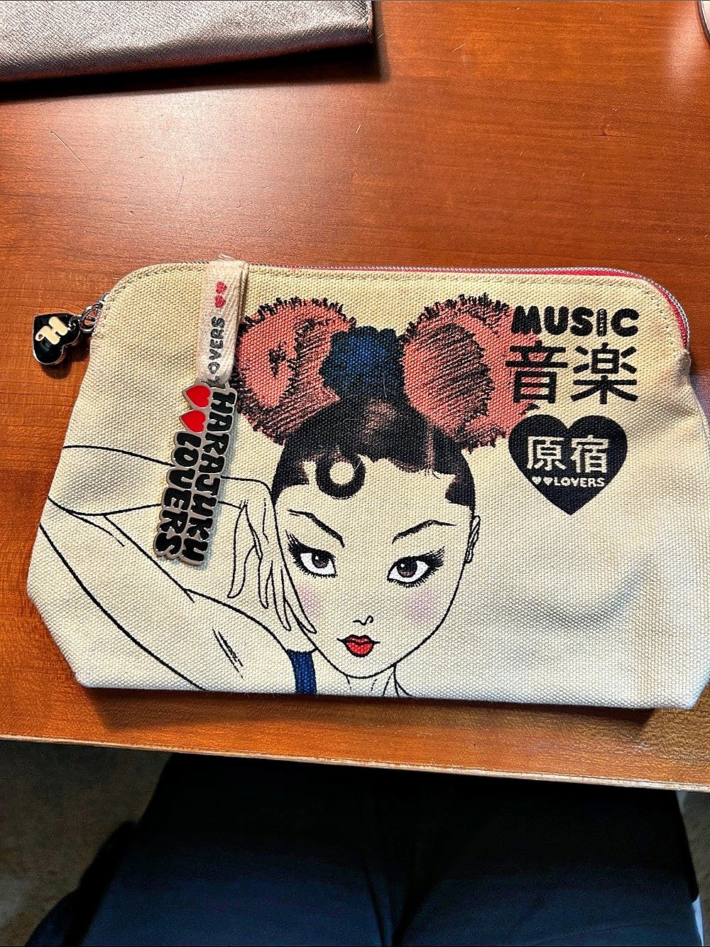 Harajuku Lovers Music Cosmetic Pouch Beige & Red